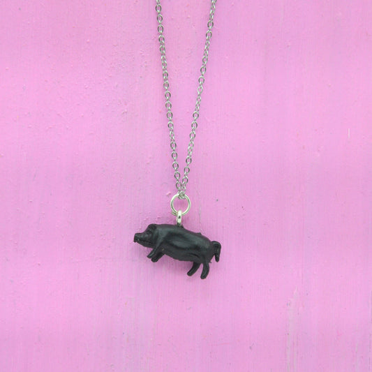 Halsband svart gris