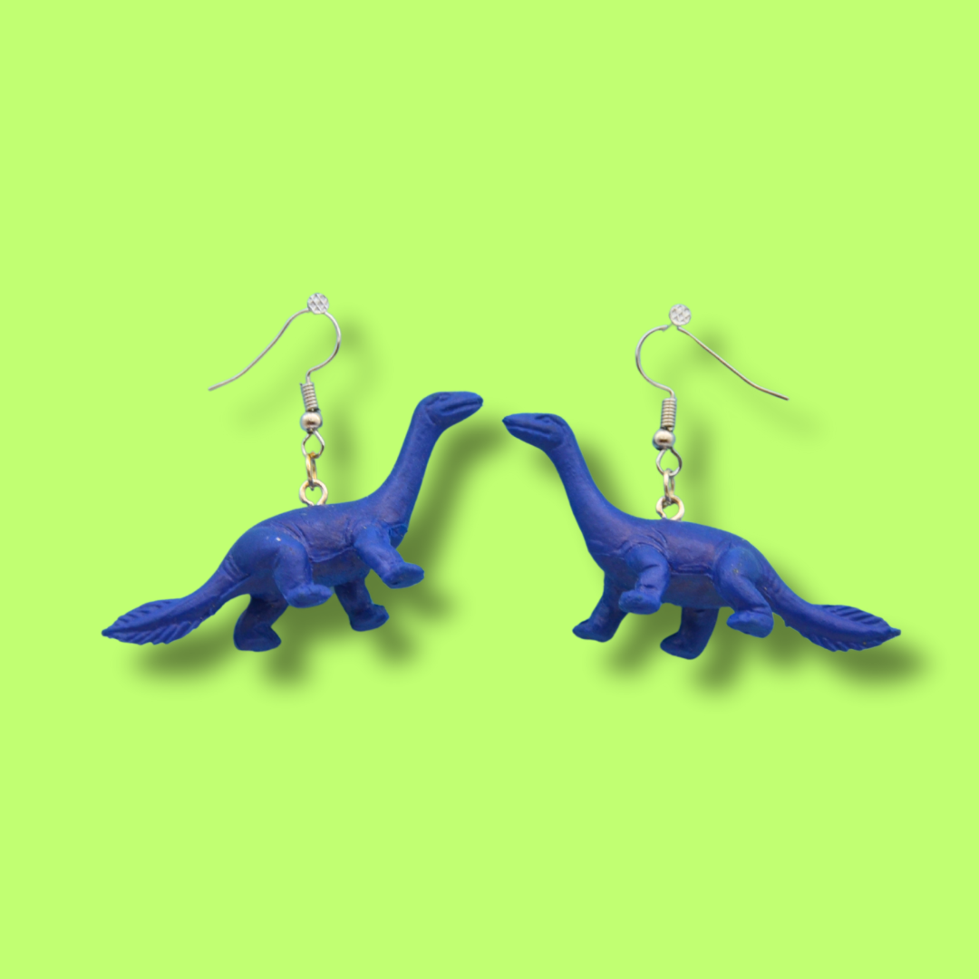 Örhängen blå dinosaurier