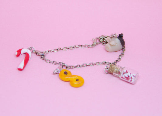 Armband polkagrisar, lussekatt, marsipangris